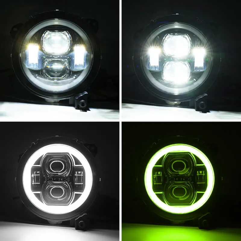 "multi-Function 9"" LED Rgbw Headlights & Rgbw Fog Lights For 2018-2026 Jeep JL And Jt" product image