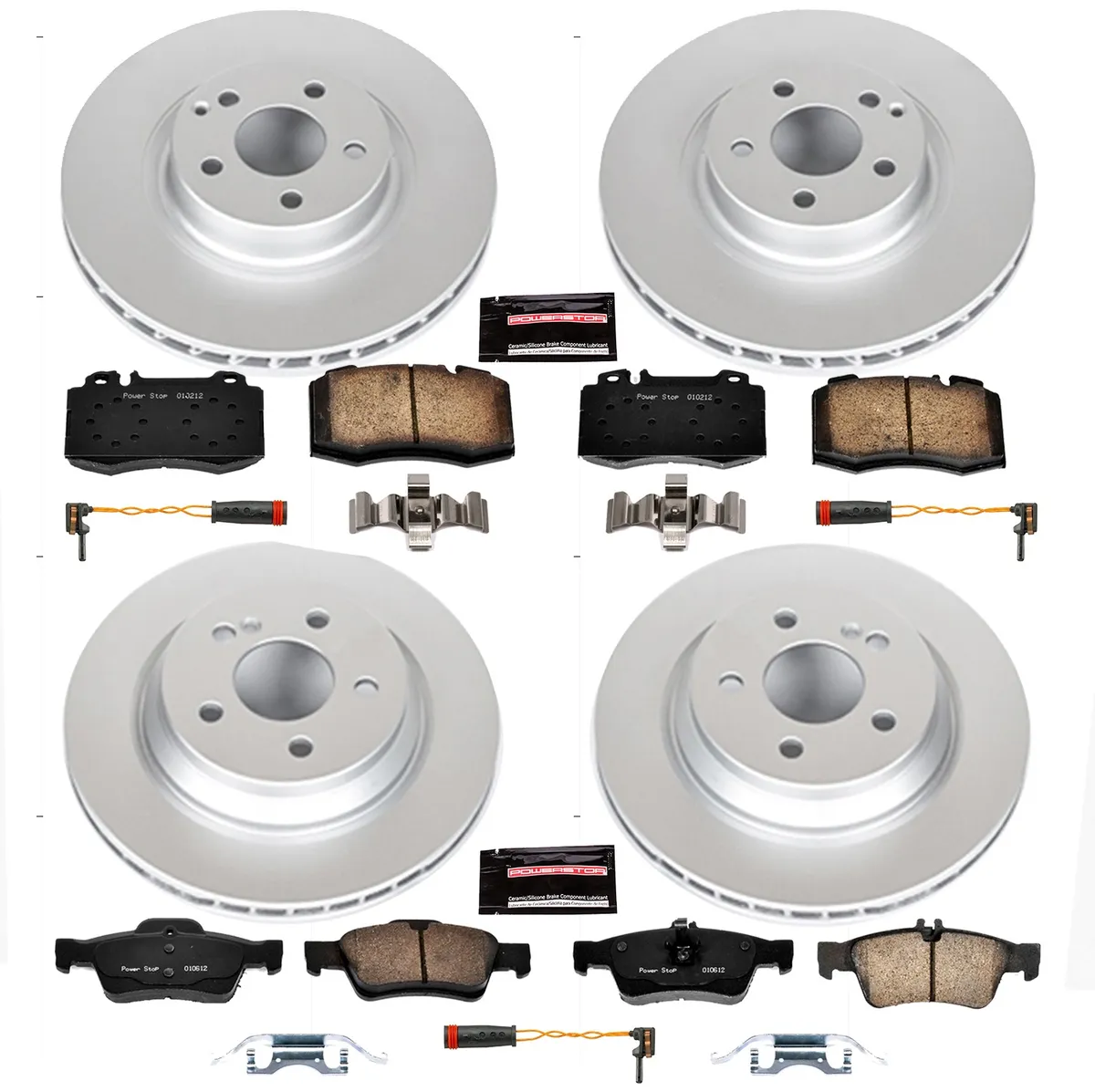 Z23 Sport Geomet Coated Rotor Kit For European Vehicles: Genuine Geomet Fully Coated Rotors; Carbon-Fiber Ceramic Pads W/Hardware; Pad Sensors product image