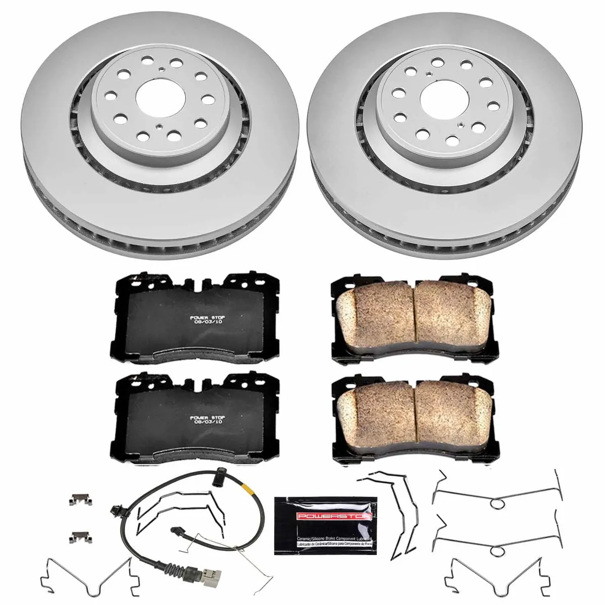Z17 Geomet Coated Rotor Kit: Genuine Geomet Fully Coated Rotors; Ceramic Pads W/Hardware; Pad Sensors product image