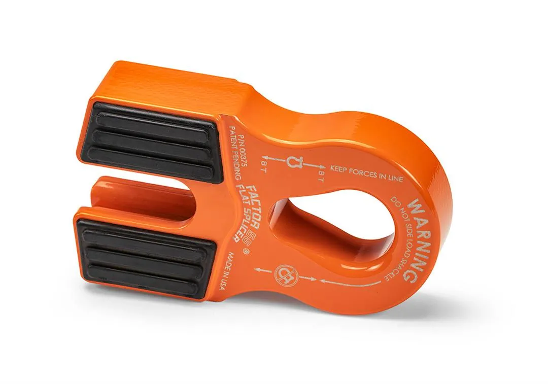 Factor 55 00375-07 Flat Splicer 3/8-1/2 Synthetic Rope Splice-On Shackle Mount -- Orange product image