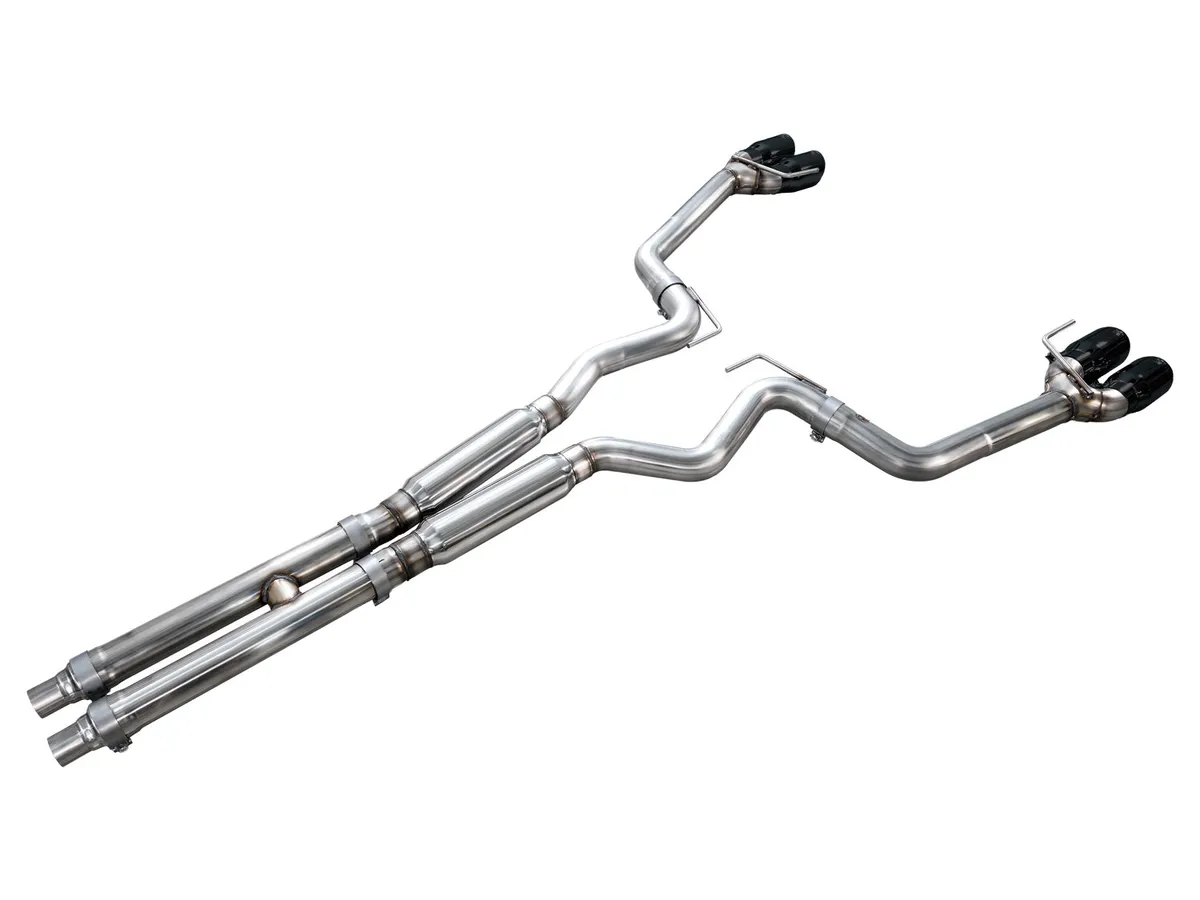 AWE Touring Edition Cat-back Exhaust for the '18-'23 S550 Mustang GT - Quad Chrome Silver Tips product image