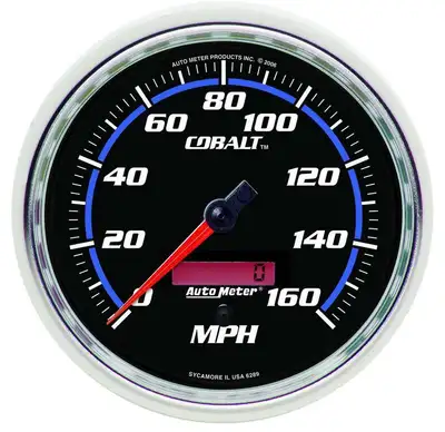 AutoMeter Gauge, Speedometer, 5", 160mph, Elec. Programmable, Cobalt