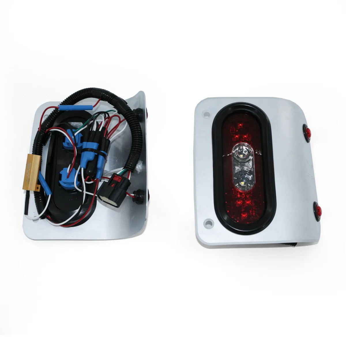 Jeep JL/JLU Wrangler Off Road LED Tail Light Kit - Raw Aluminum product image